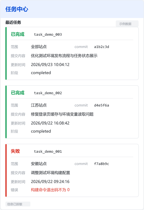 飞书发布任务中心